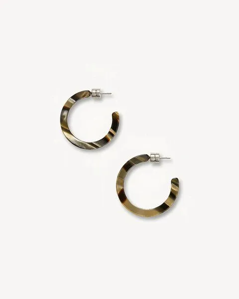 JAN N JUNE JAN N JUNE Machete Runde Ohrringe Mini Hoops aus Acetat, Grün (midnight horn), – Produktbild 3 von 4