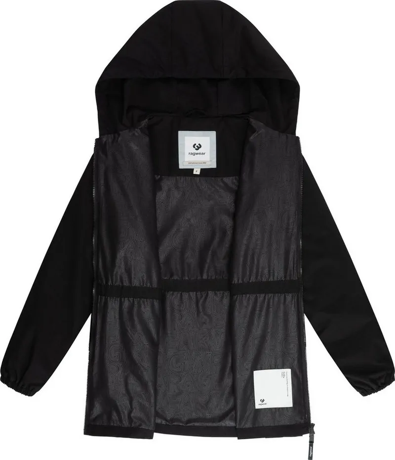 ragwear ragwear Outdoorjacke Monadissimo B Leichte Kapuzenjacke mit Taillenzugband, Schwarz, – Produktbild 5 von 5