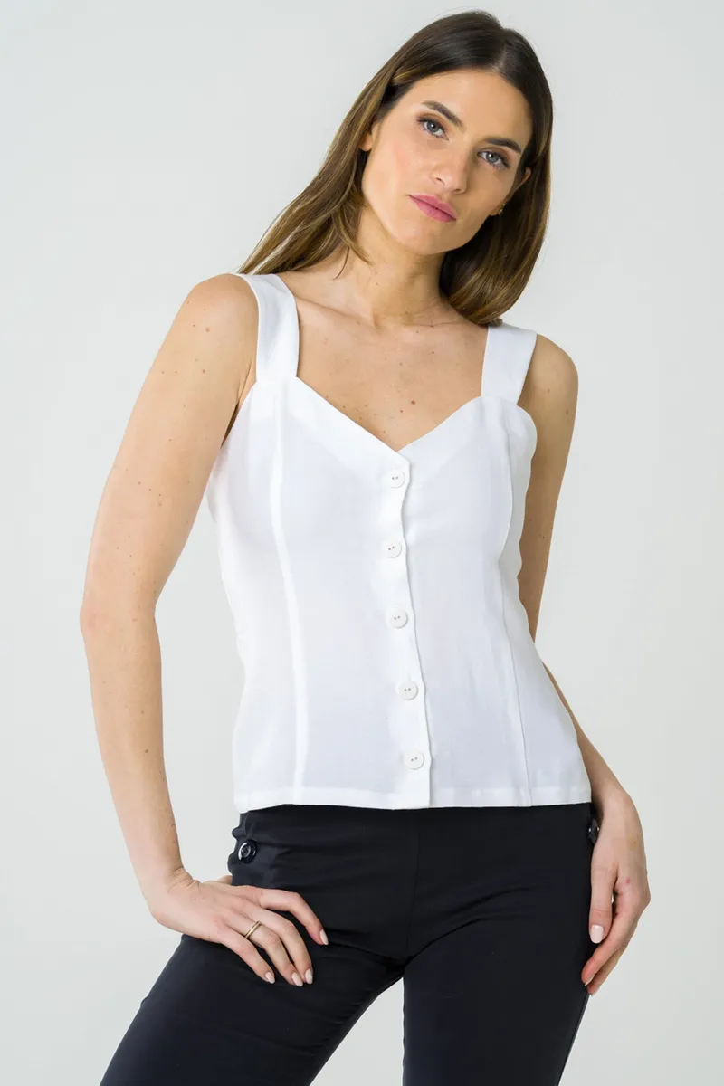 Avani Avani Damen vegan Top Anemone Weiß, Weiß, – Produktbild 1 von 2