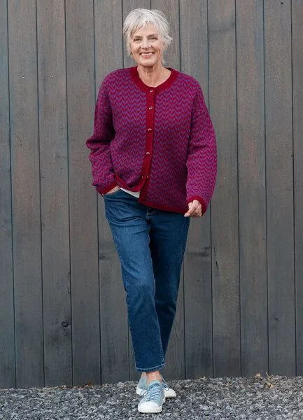 Heidekönigin Heidekönigin Strickjacke RONJA - GOTS, Anemone, – Produktbild 1 von 3