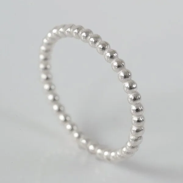 BELLYBIRD Jewellery BELLYBIRD Jewellery Ring - PERLDRAHT RING, feiner Kugelring, 925 Silber/ vergoldet, Silber, – Produktbild 1 von 4
