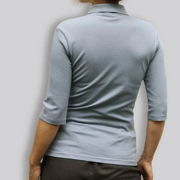 little kiwi little kiwi Damen Polo-Shirt, "Origami", Grau, – Produktbild 4 von 4