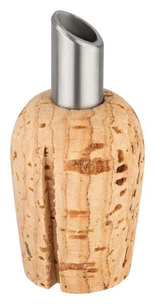 Kork-Deko Kork-Deko 10er Set: Ausgießer aus Naturkork | Flaschenausgießer mit Korken für Essig und Öle, mit Edelstahlröhrchen & Belüftungsschlitz – Produktbild 2 von 4