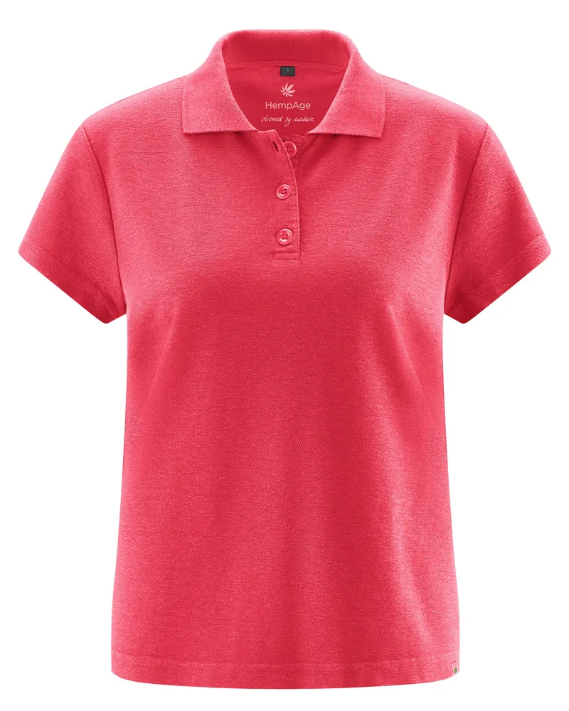 HempAge Hempage Damen vegan Polohemd Magnolia, Rosa, – Produktbild 1 von 2