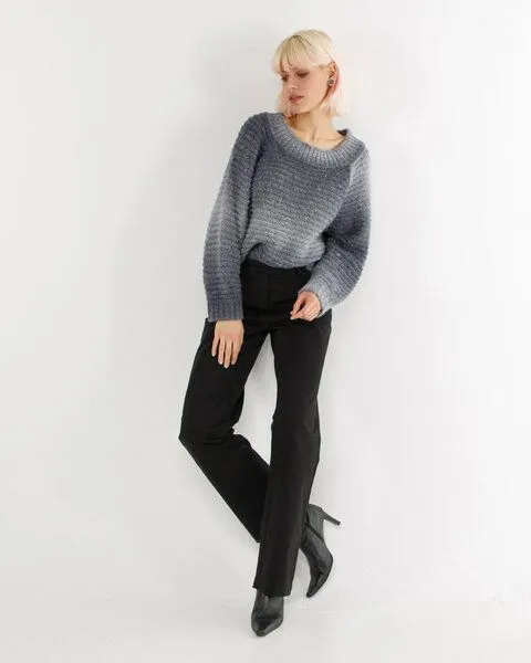 Alma & Lovis Alma & Lovis Strickpullover im Colorchange aus Alpaka-Woll-Mix | Degrade Pullover, Dolphin (grau), – Produktbild 3 von 4