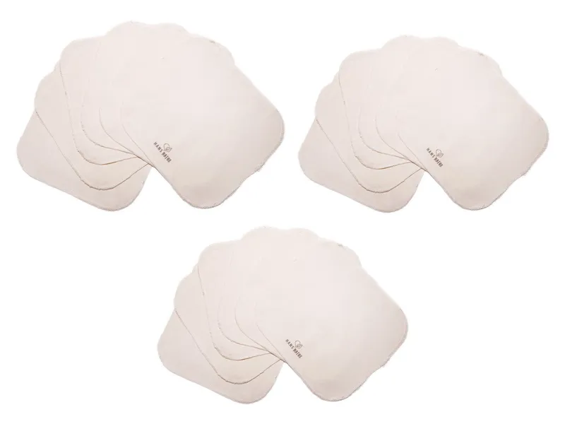 HANS NATUR HANS NATUR Baby Waschlappen Moltontücher Bio-Baumwolle 18er-Set 20 x 20 cm, Natur, – Produktbild 1 von 2