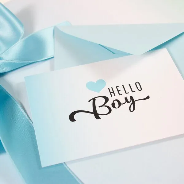 Bow & Hummingbird Bow & Hummingbird Mini-Grußkarte Hello Boy – Produktbild 2 von 2