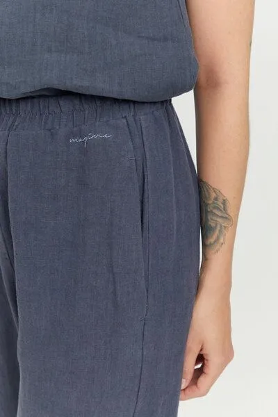 Mazine Mazine Leinen Hose - Ruthilda Pants - aus Leinen, Blau (ink blue), – Produktbild 4 von 4