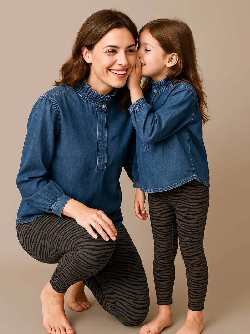 Envie De Fraise Damen Leggings mit Zebramuster ENVIE DE FRAISE Mama-Tochter-Capsule schokolade, Schokolade, – Produktbild 1 von 3