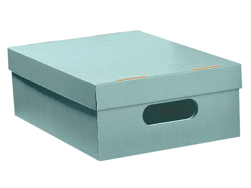 Aufbewahrungsbox "Color" aus Recyclingkarton, klein 24 x 32 x 11,5 cm, Mint, – Produktbild 1 von 1
