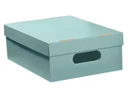 Aufbewahrungsbox "Color" aus Recyclingkarton, klein 24 x 32 x 11,5 cm, mint – Produktbild 1 von 1
