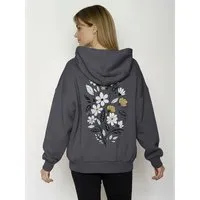 GreenBomb GREENBOMB Flower Bouquet Mello - Lässiger Hoodie aus Bio-Baumwolle / hochwertiger Print / GOTS / Fair & Vegan – Produktbild 1 von 1