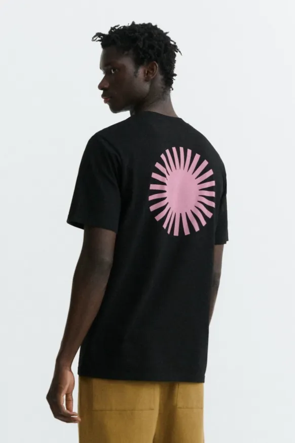 thinking mu Thinking MU Herren vegan T-Shirt Zach With Sun Back Schwarz/Rosa, Schwarz, – Produktbild 2 von 2