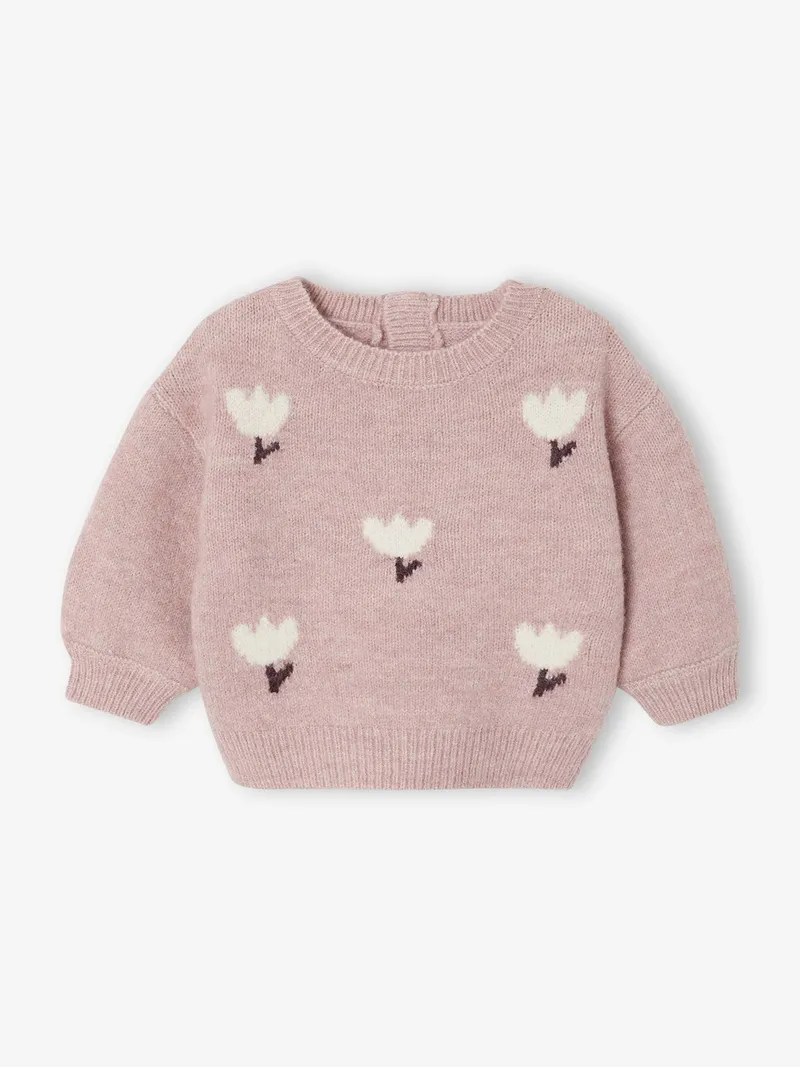 Vertbaudet Vertbaudet Baby Pullover mit Jacquard-Muster, Altrosa, – Produktbild 1 von 4