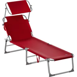 Casaria® Gartenliege Hawaii Rot Alu 190x60x30cm – Produktbild 1 von 1