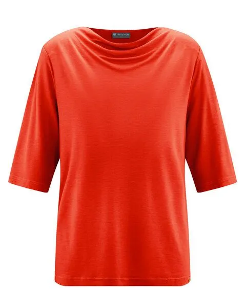 HempAge HempAge Wasserfallshirt 100% Lyocell (auf Hanf-Basis), Magna (rot), – Produktbild 3 von 4
