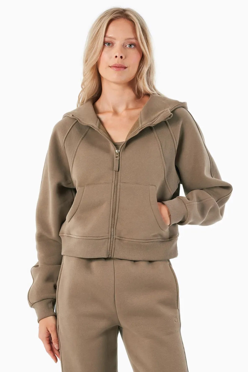 ORGANICATION ORGANICATION Damen vegan Hoodie Full Zip Joddy Gravel, Braun, – Produktbild 2 von 2