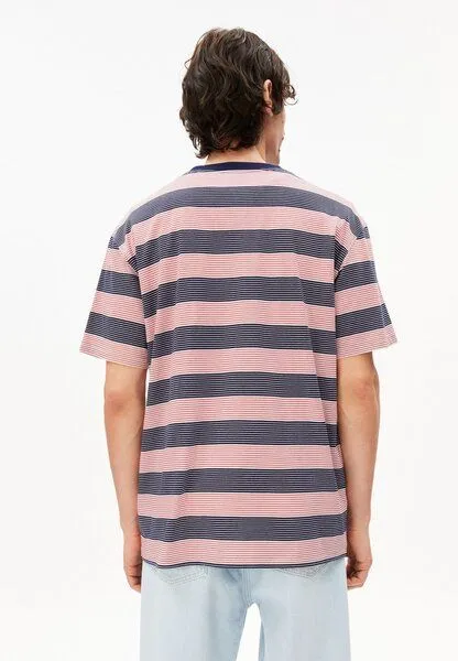ARMEDANGELS ARMEDANGELS MAARKOS STRIPES Herren T-Shirt aus Bio-Baumwolle, Tinted navy-oatmilk, – Produktbild 2 von 4