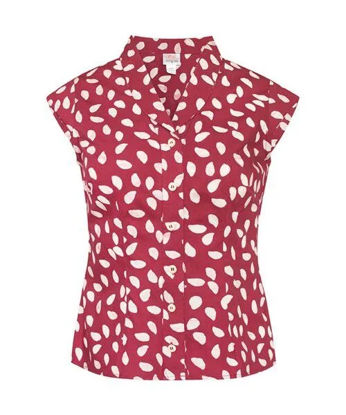 Global Mamas Global Mamas Bio Bluse - RETRO - Forage, Leaf dots (rosewood), – Produktbild 1 von 3
