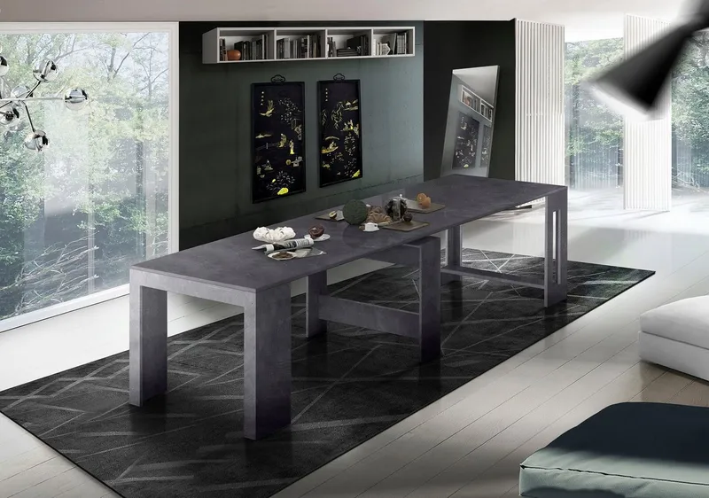 Home affaire Esstisch Praktika, Küchentisch, Wohnzimmertisch, Speisetisch, mit Auszugsfunktion, ausziehbar von 50 cm auf 300 cm, Grau, – Produktbild 4 von 5