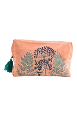 Tranquillo Kosmetiktasche VELVET LEAVES (GOTS) - groß - rosa – Produktbild 1 von 1