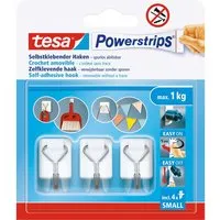 Tesa tesa Selbstklebende Draht-Wandhaken "Powerstrips" bis 1 kg, weiß, 3er-Pack – Produktbild 1 von 1