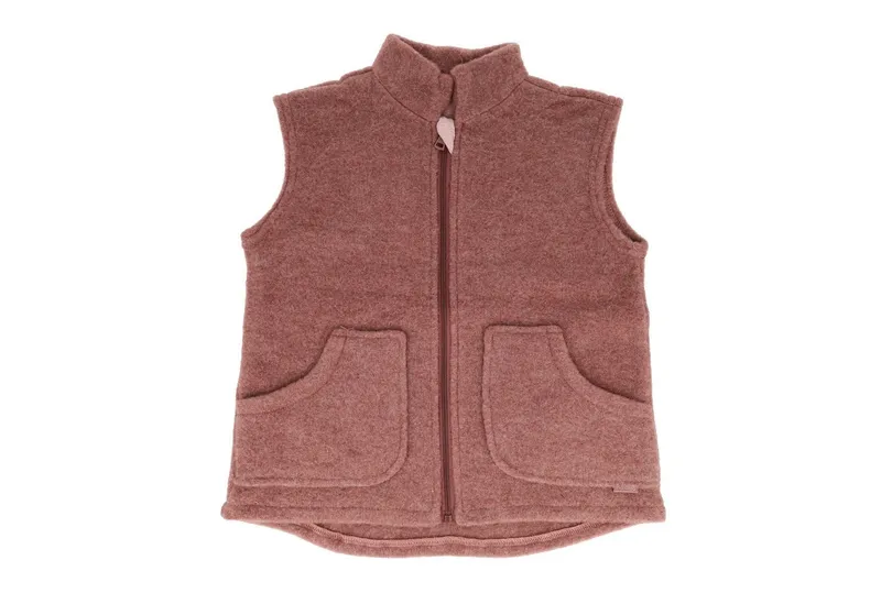 Maximo Maximo Fleecejacke GOTS MINI-Weste, Wollfleece Jerseyfutter, Reißverschluss (1-St) Wollfleece, Rot, – Produktbild 1 von 3