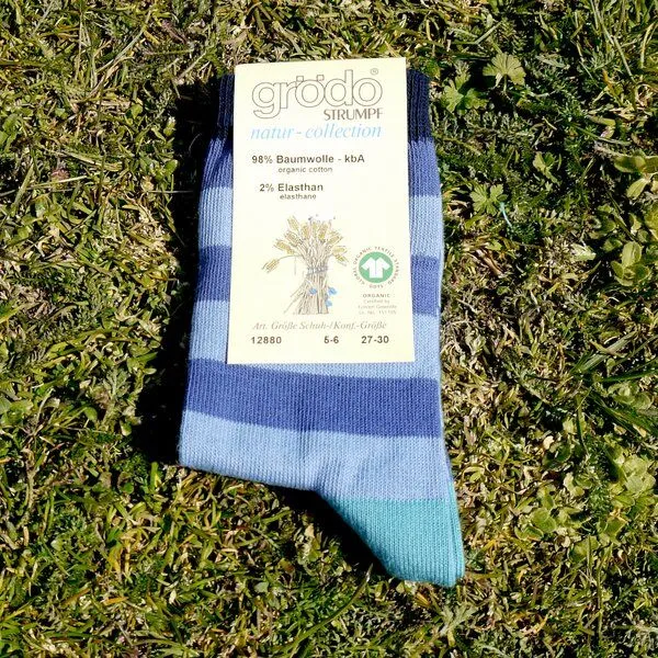grödo grödo Baby -/Kindersocken (3er Pack), Hellblau/dunkelblau, – Produktbild 3 von 4