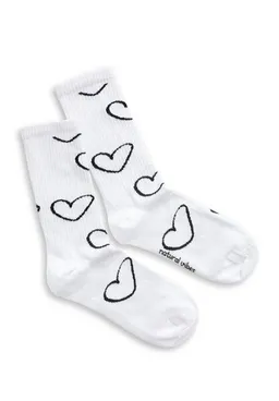 Natural Vibes Natural Vibes Herzen Socken Bio GOTS | Tennissocken | Bunte Socken | Doodle Heart | Herren Damen Socken – Produktbild 1 von 1