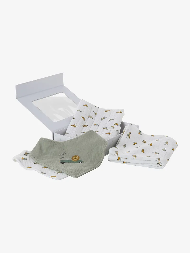 Vertbaudet Baby Geschenk-Set zur Geburt: Lätzchen, Mehrfarbig, – Produktbild 1 von 4