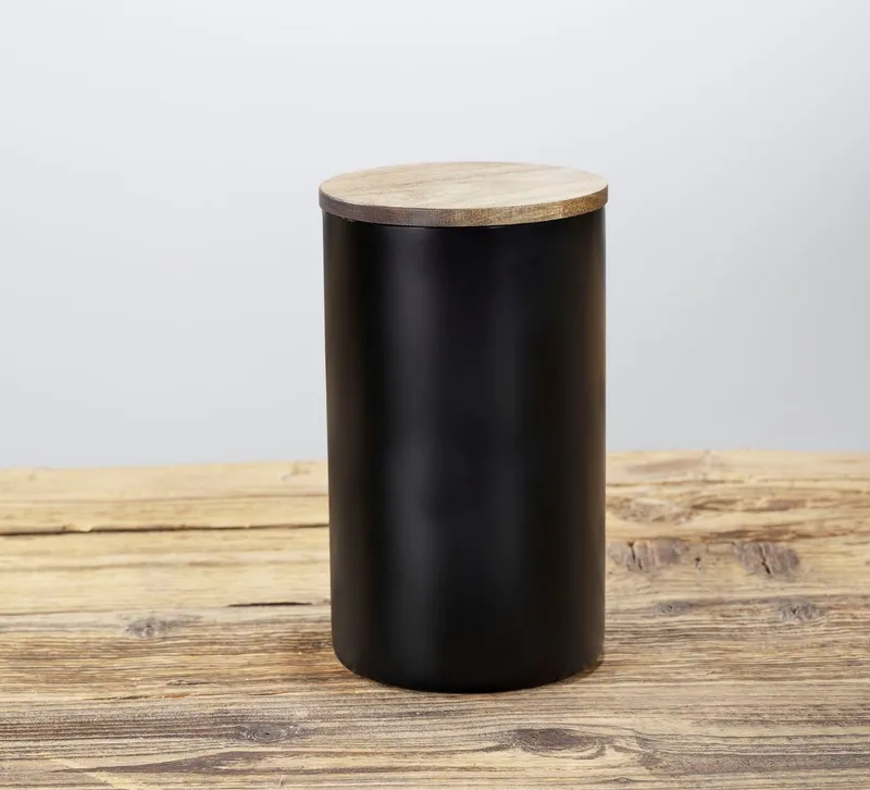 Wenko Wenko Vorratsdose Modell Mio, Borosilikatglas, (1-tlg), Frischhaltedose für Lebensmittel, luftdichter Deckel aus Akazienholz, Braun|schwarz, – Produktbild 6 von 8