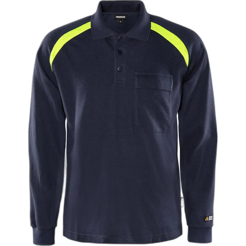 Fristads Langärmeliges Polo-Shirt Fristads 784 PFLA, Bleu, – Produktbild 2 von 2
