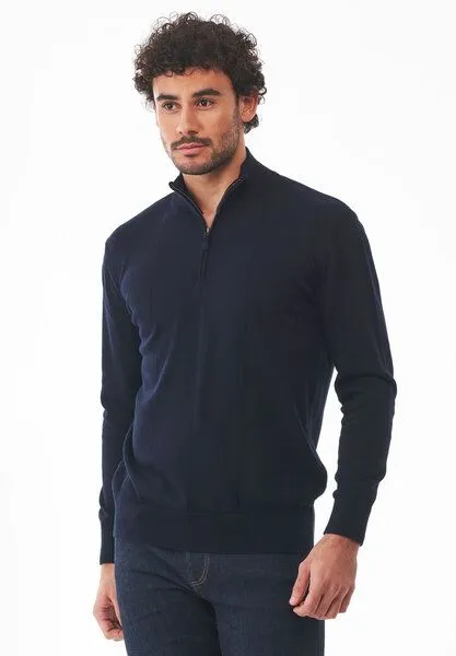 ORGANICATION ORGANICATION Troyer-Pullover aus Bio-Baumwolle, Dark navy, – Produktbild 4 von 4