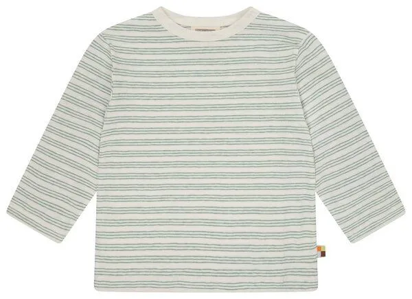 loud + proud loud + proud Babys & Kinder Shirt Streifen mit Leinen, GOTS-zertifiziert, Bamboo(grün), – Produktbild 1 von 2