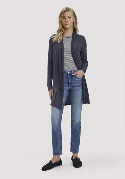 hessnatur hessnatur Strick Jacke Regular aus TENCEL Lyocell und Bio-Baumwolle, Marine, – Produktbild 1 von 4