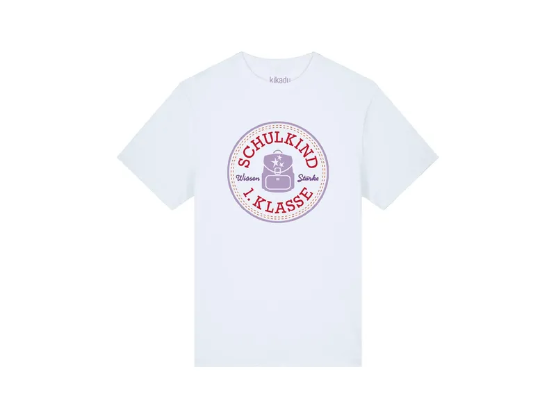 Kikadu Kikadu T-Shirt Schulkind Lavendel 116/128, Weiß, – Produktbild 1 von 2