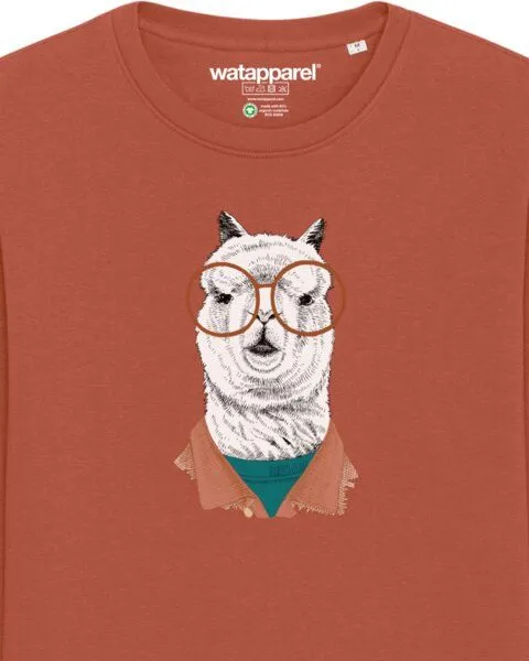 watapparel watapparel Sweatshirt Unisex Lama, Heritage brown, – Produktbild 3 von 4