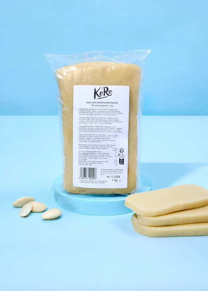 KoRo Berliner Marzipanrohmasse mit 56 % Mandeln 1 kg – Produktbild 1 von 5