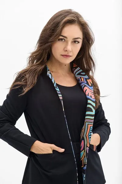 KOKOworld KOKOworld Damen Blazer TICA aus nachhaltiger Bio-Baumwolle, Black yala (schwarz), – Produktbild 4 von 4