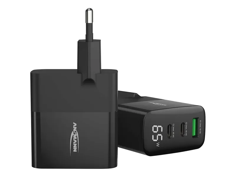 Ansmann Ansmann USB-Ladegerät "Home Charger HC365PD" mit Display, 3 A, 65 W, USB-A/-C, schwarz – Produktbild 1 von 1
