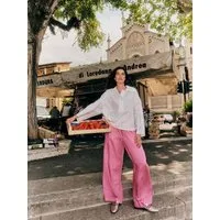 LANIUS LANIUS Hose mit weitem Bein aus TENCEL, Bright orchid, – Produktbild 2 von 5
