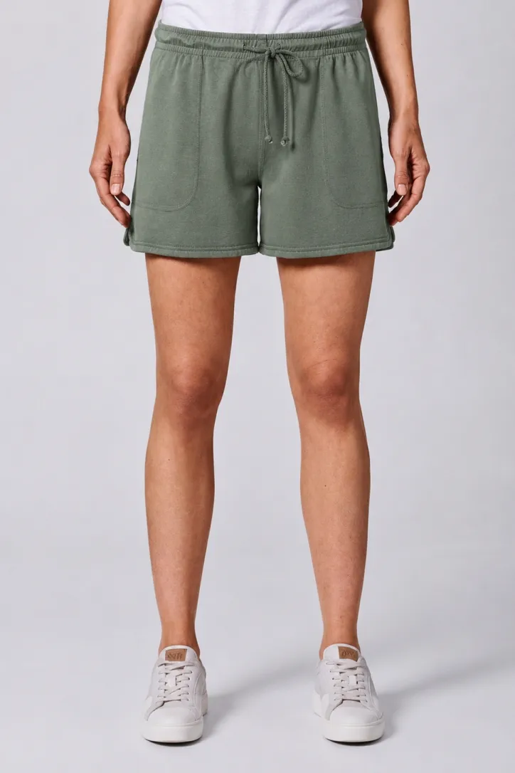 HempAge Hempage Damen vegan Shorts Aus Piqué Jersey Moosgrün, Grün, – Produktbild 2 von 2
