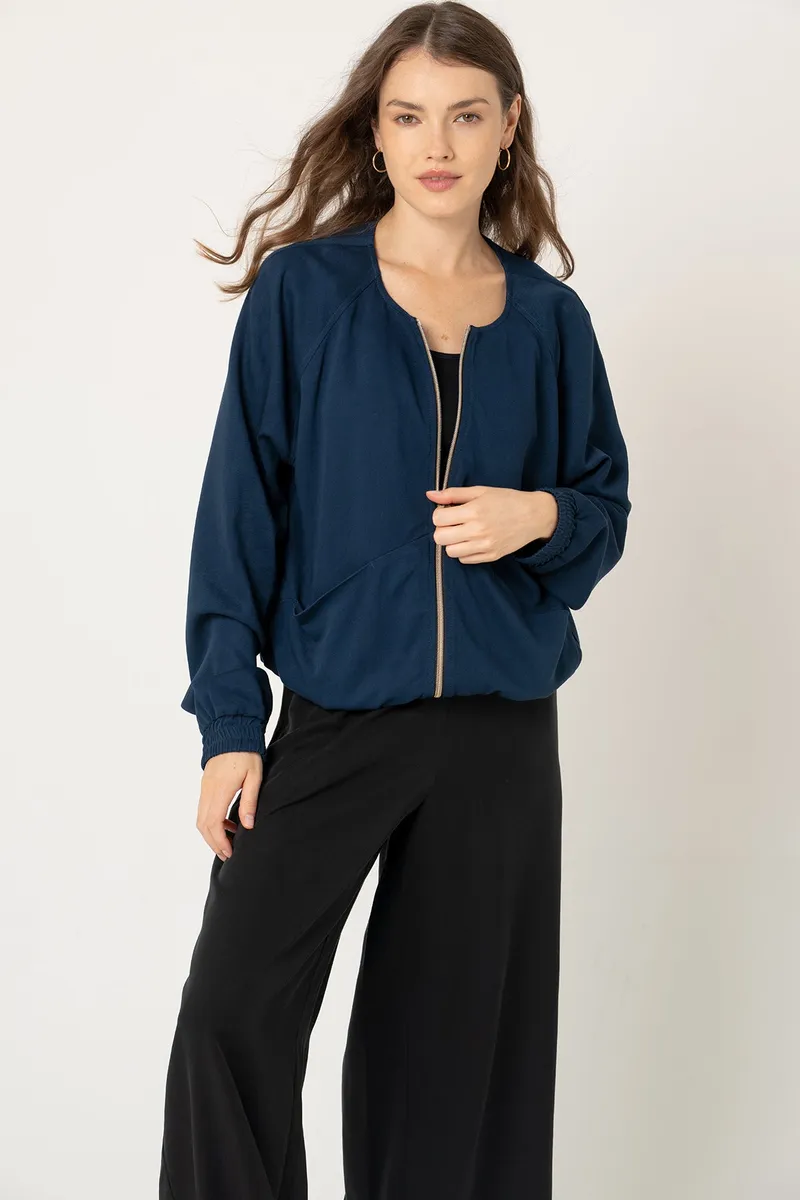 Lovjoi LOVJOI Damen vegan Jacke Blouson Boca Nightfall Blau, Extra dunkelblau, – Produktbild 2 von 2