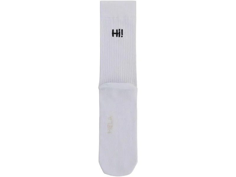 MELA MELA Gerippte Socken Stickerei 1 Paar aus 100% Bio-Baumwolle, Weiss / hi, – Produktbild 1 von 4
