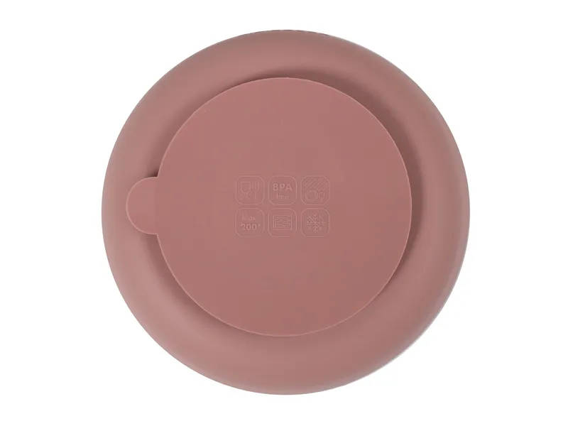 Filibabba Filibabba Kinderteller mit Saugnapf aus Silikon Maße 19 x 19 x 5 cm, Rosa, – Produktbild 2 von 2