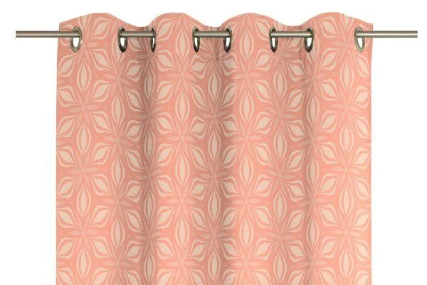 Nature by Adam Nature by Adam Vorhang aus 100% Bio-Baumwolle - Made in Germany - Retro Floret, Orange, – Produktbild 6 von 7