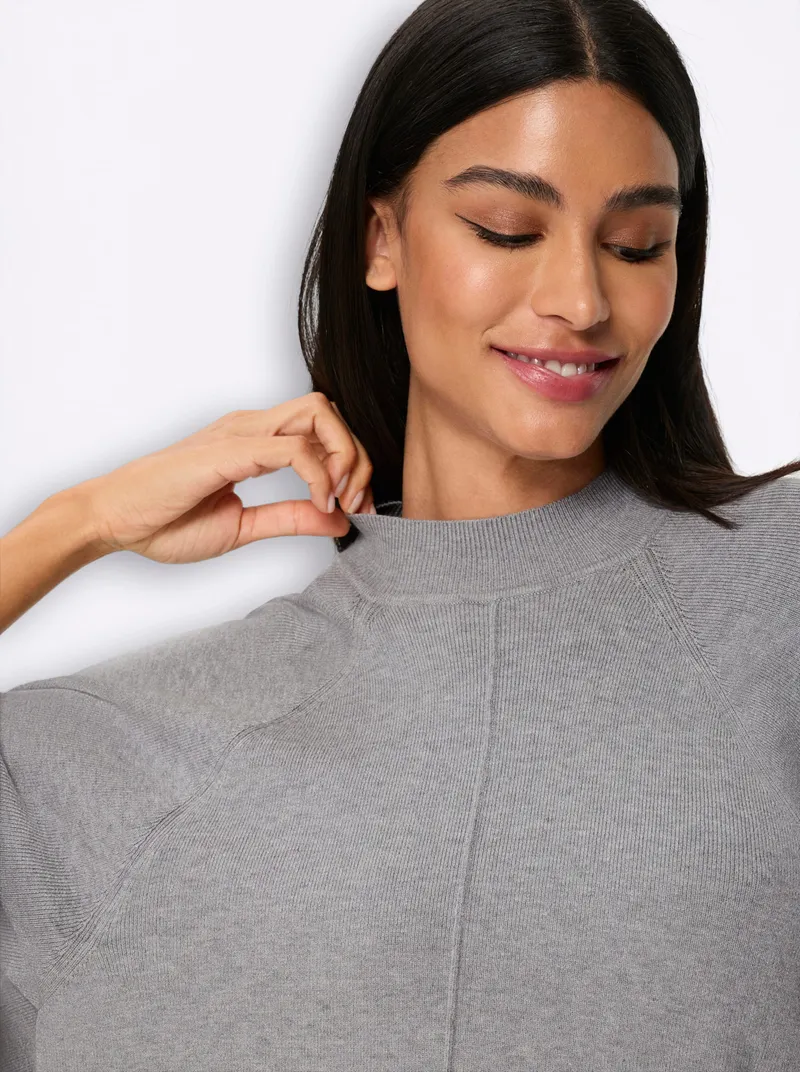 heine 3/4-Arm-Pullover steingrau-meliert, Steingrau-meliert, – Produktbild 2 von 2