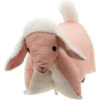 Flosinn Flosinn Kuscheltierkissen Lamm mit Teddyplüsch aus Baumwolle Personalisierbar, Rosa, – Produktbild 2 von 5