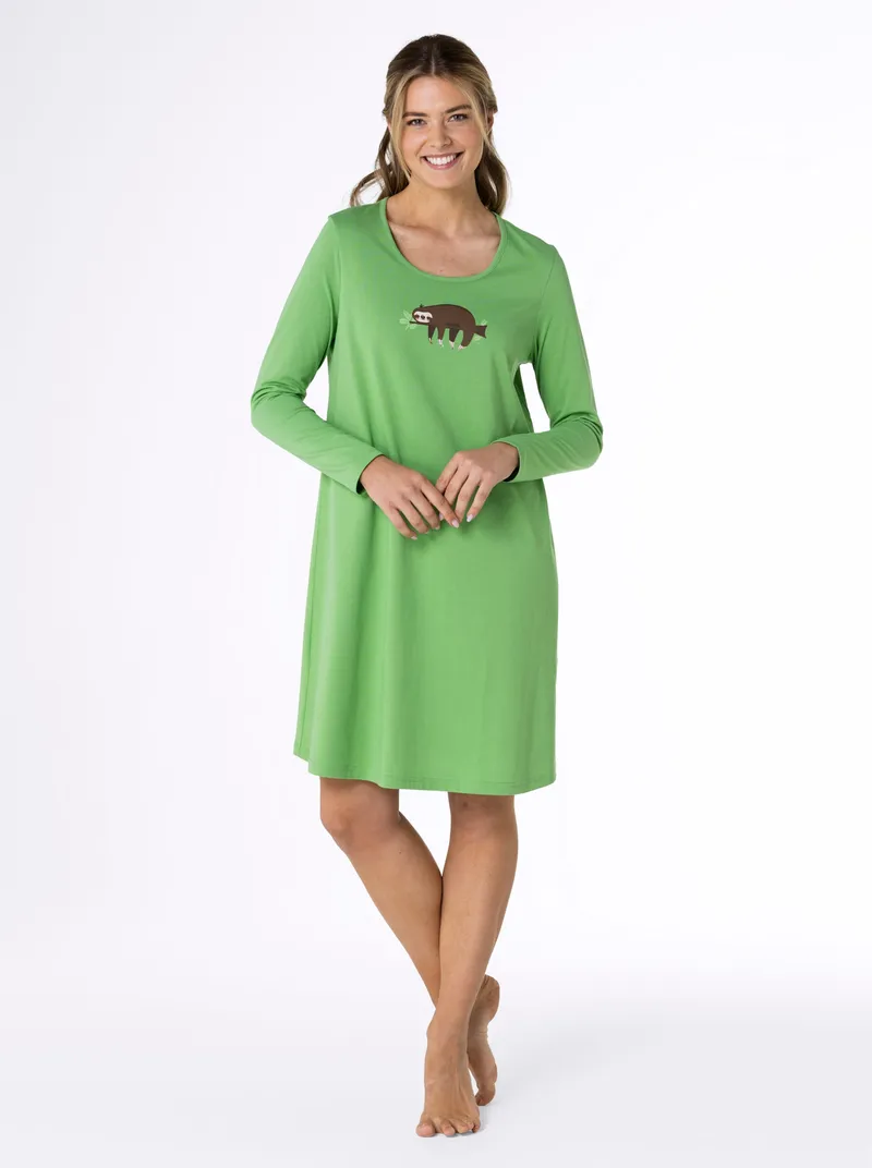 wäschepur Sleepshirts ecru + apfel, Ecru + apfel, – Produktbild 3 von 3