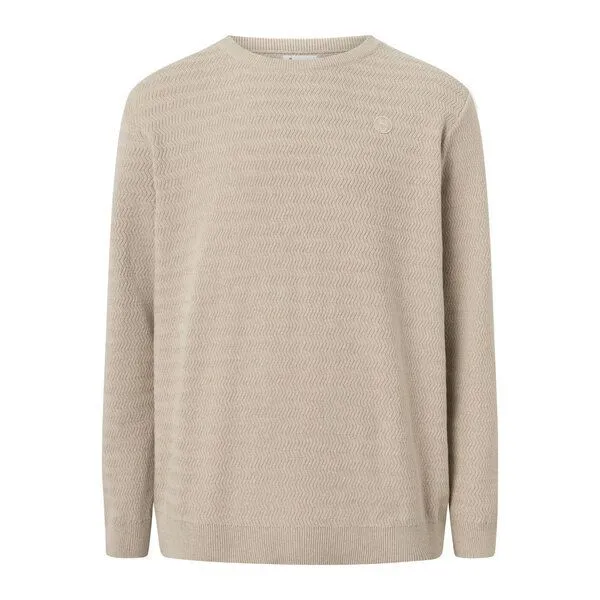 KnowledgeCotton Apparel KnowledgeCotton Apparel Strickpullover ZIG-ZAG aus Bio-Baumwolle, Natur (nature melange), – Produktbild 3 von 3